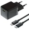 Зарядка 220V Baseus Palm Fast Charger 1C 20W EU + Type-C - Lightning Cable Black