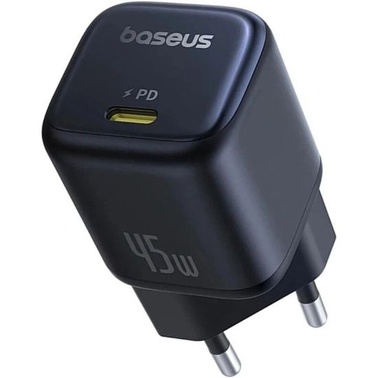Зарядка 220V Baseus PicoGo GaN Fast Charger 45W Type-C Black