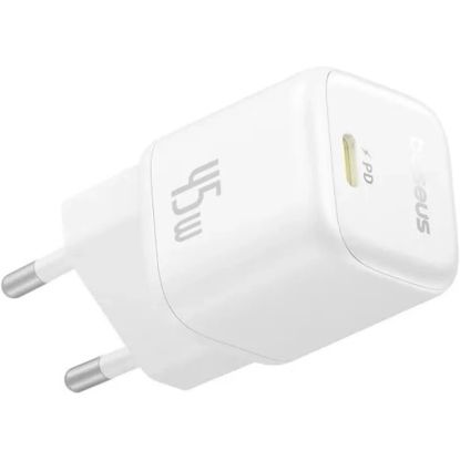 Зарядка 220V Baseus PicoGo GaN Fast Charger 45W Type-C White