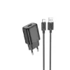 Зарядка 220V HOCO C134A 12W/1xUSB + Type-C Cable Black