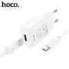 Зарядка 220V HOCO C134A 12W/1xUSB + Type-C Cable White