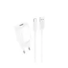 Зарядка 220V HOCO C134A 12W/1xUSB + Type-C Cable White