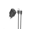 Зарядка 220V HOCO C140A 18W/QC3.0/1xUSB + microUSB Cable Black