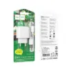 Зарядка 220V HOCO CS52A 18W/QC3.0/1xUSB + Type-C Cable White