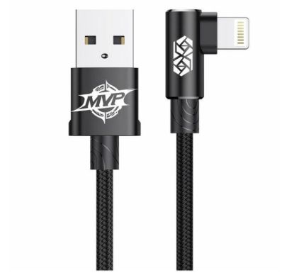 Кабелі Baseus Lightning 2.4A 1.0m MVP2 Elbow-shaped CAVP000001 Black