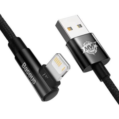 Кабелі Baseus Lightning 2.4A 1.0m MVP2 Elbow-shaped CAVP000001 Black