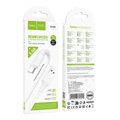 Кабелі HOCO X120 Type-C 3.0A 1.0m White