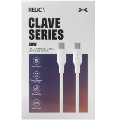 Кабелі Relict Type-C to Type-C 60W Clave White