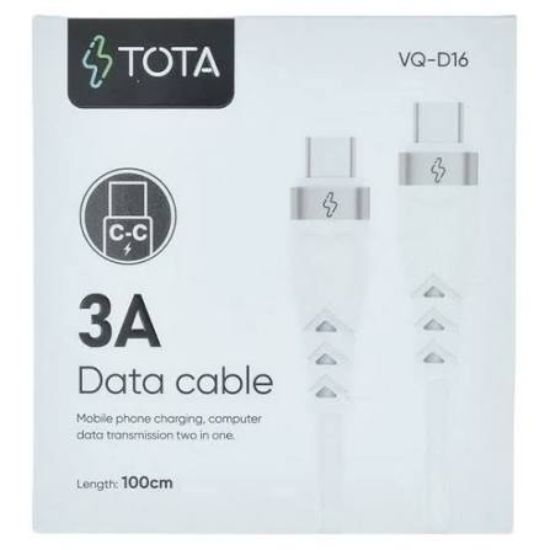 Кабелі TOTA Type-C to Type-C 3.0A 1.0m VQ-D16 White