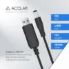 Кабелі Acclab USB SV to DC 12V 1A 5.5x2.5 мм чорний