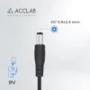 Кабелі Acclab USB SV to DC 9V 1.5A 5.5x2.5 мм чорний