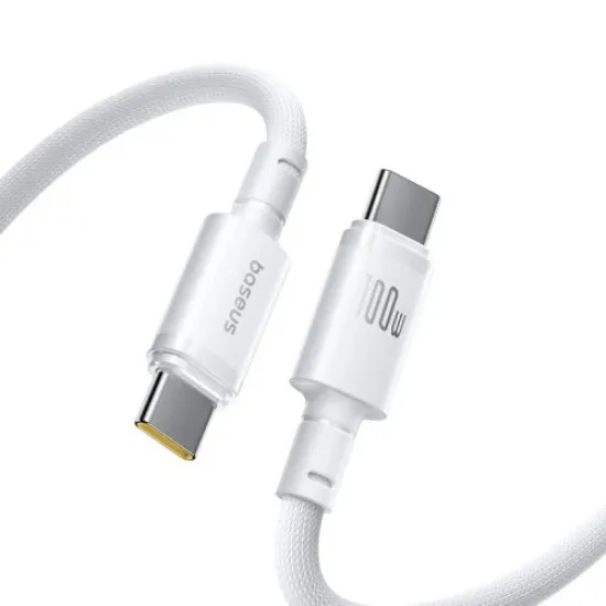 Кабелі Baseus Type-C to Type-C 100W 1.0m New Braided E0426V01 White